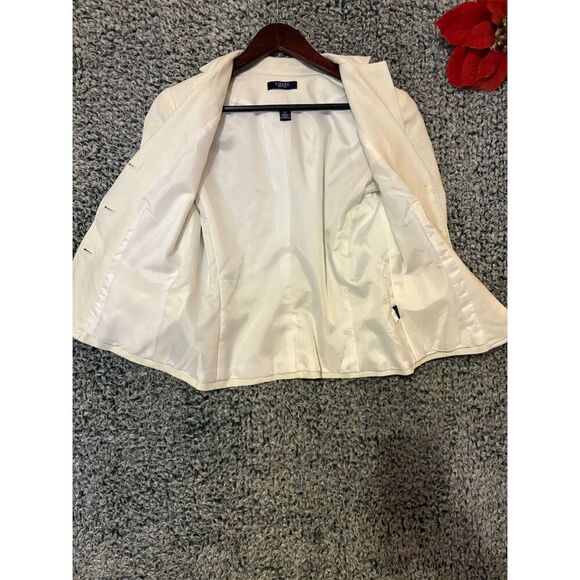 Chaps Men's White Linen Blazer Jacket Size S 2 Piece Notch Lapel - Picture 5 of 10